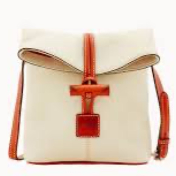 Dooney & Bourke Cream and Brown Crossbody toggle Bag festival boho - Picture 13 of 13